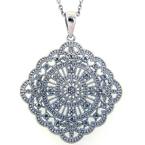 Finesque Sterling Silver 1/4ct TDW Diamond Necklace (J-K, I3)