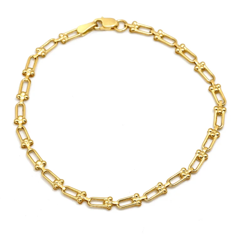 Real Gold GZTF Hardware Solid Chain Bracelet 4566 (19 C.M) BR1636