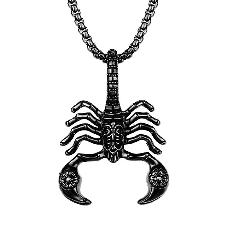 Portable Pendant Necklace Hard Broke Alloy Hollow Scorpion Shape Unisex Necklace For Daily - no