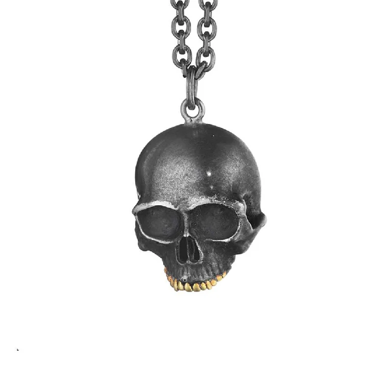 Black Skull Pendant Necklace