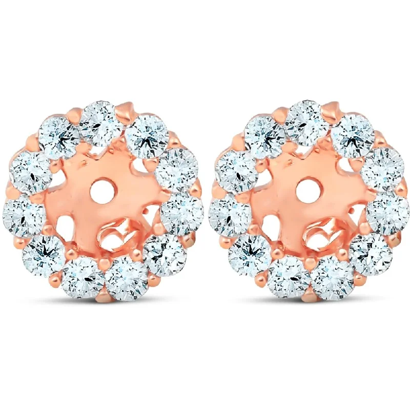 Pompeii3 14k Rose Gold 3/8 Ct TDW Diamond Stud Earring Jackets