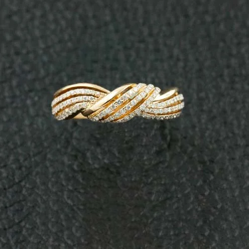 Yellow Gold & Diamond Swirl Ring