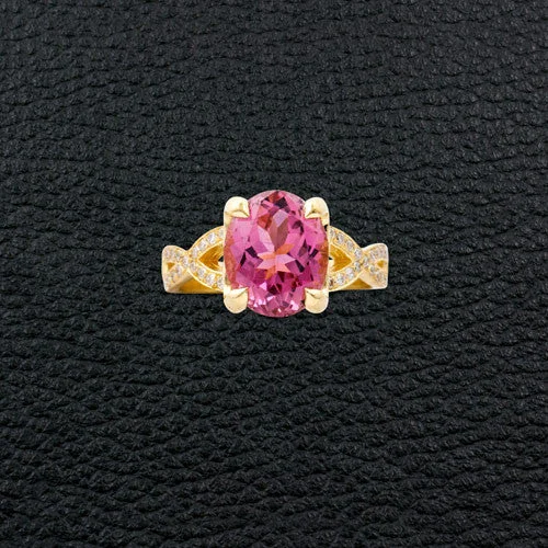 Pink Tourmaline & Diamond Ring