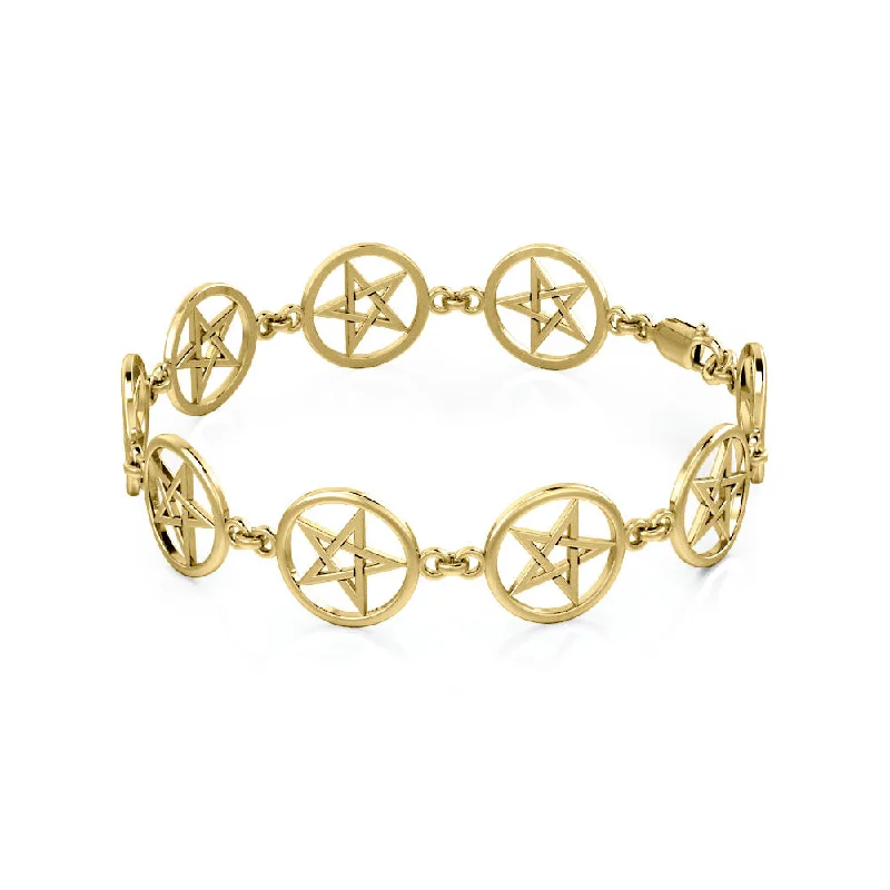 Large Pentacle 14K Gold Bracelet GTBG018