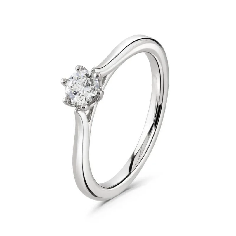 0.31ct Round Brilliant Cut Diamond Solitaire 18ct White Gold Ring