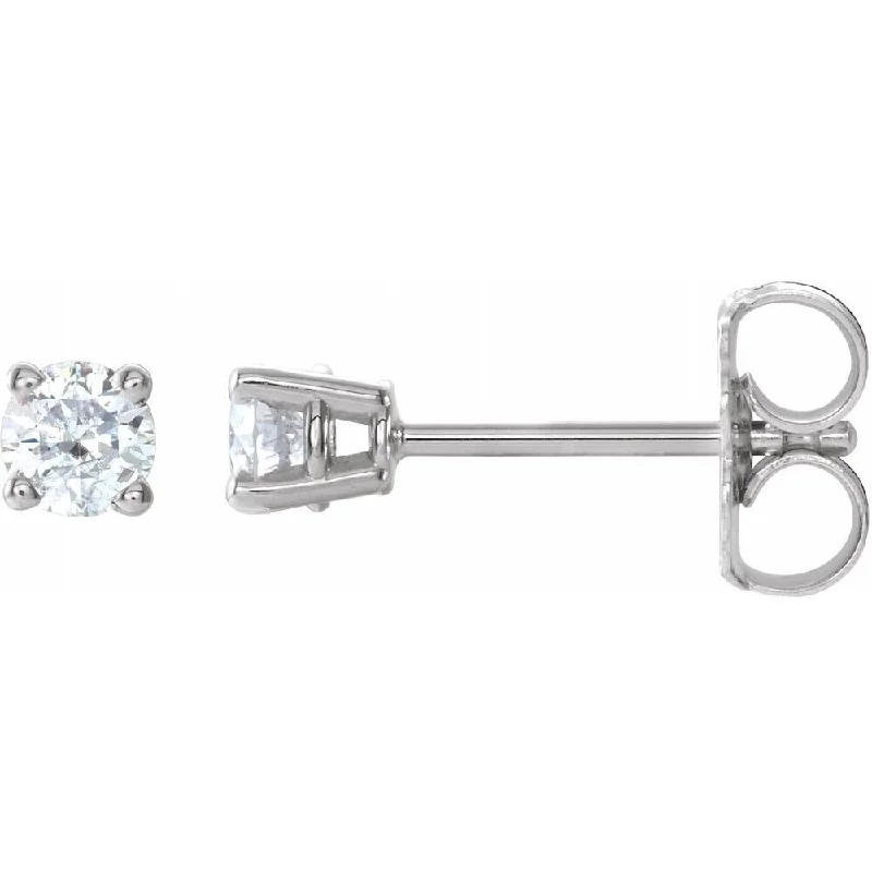 14k White Gold 1/4 CTW Diamond Stud Earring for Women