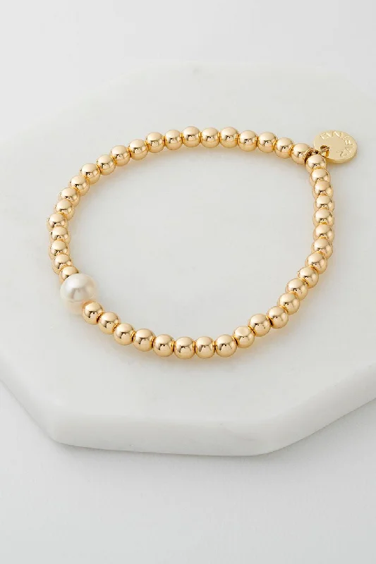 Gold Bead & Pearl Bracelet