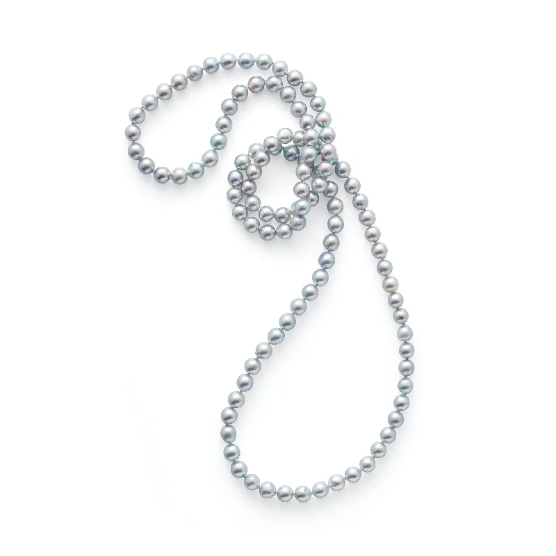 Baroque Blue Akoya Pearl Rope Necklace