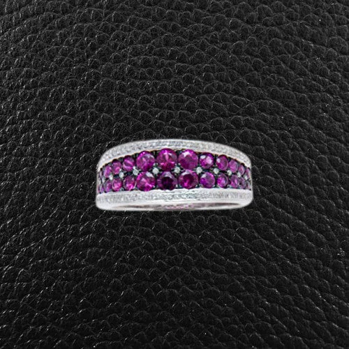 Pink Sapphire & Diamond Ring