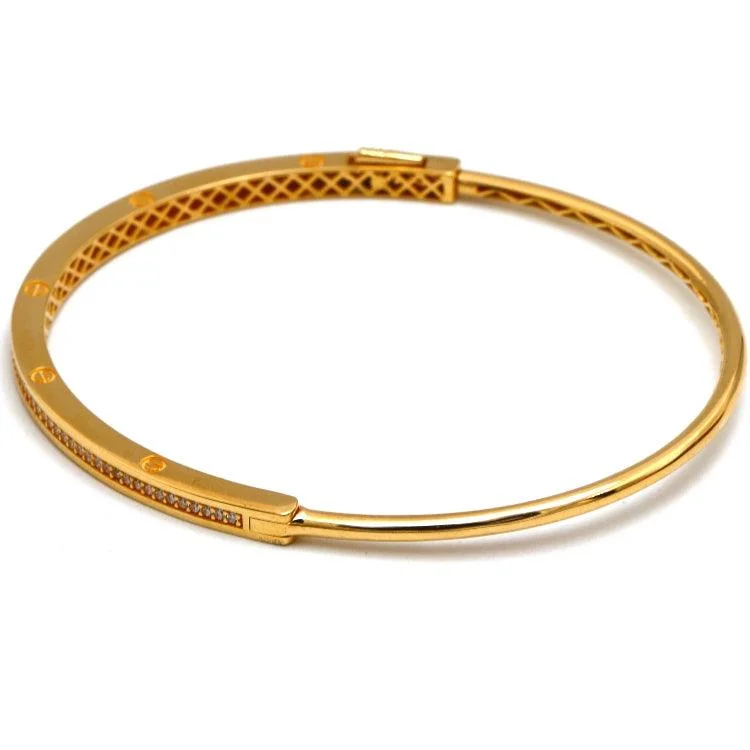 Real Gold Embossed Stone Screw Bangle GZJCT0342 (SIZE 15) BA1449