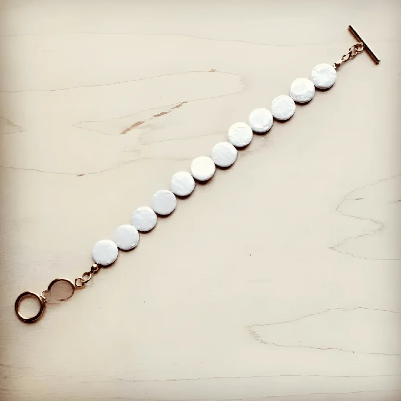 Genuine Shell Pearl Coin Bracelet