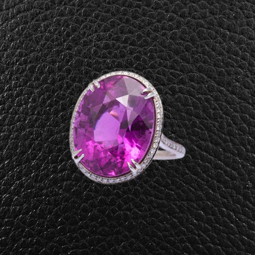 Purple Tourmaline & Diamond Ring