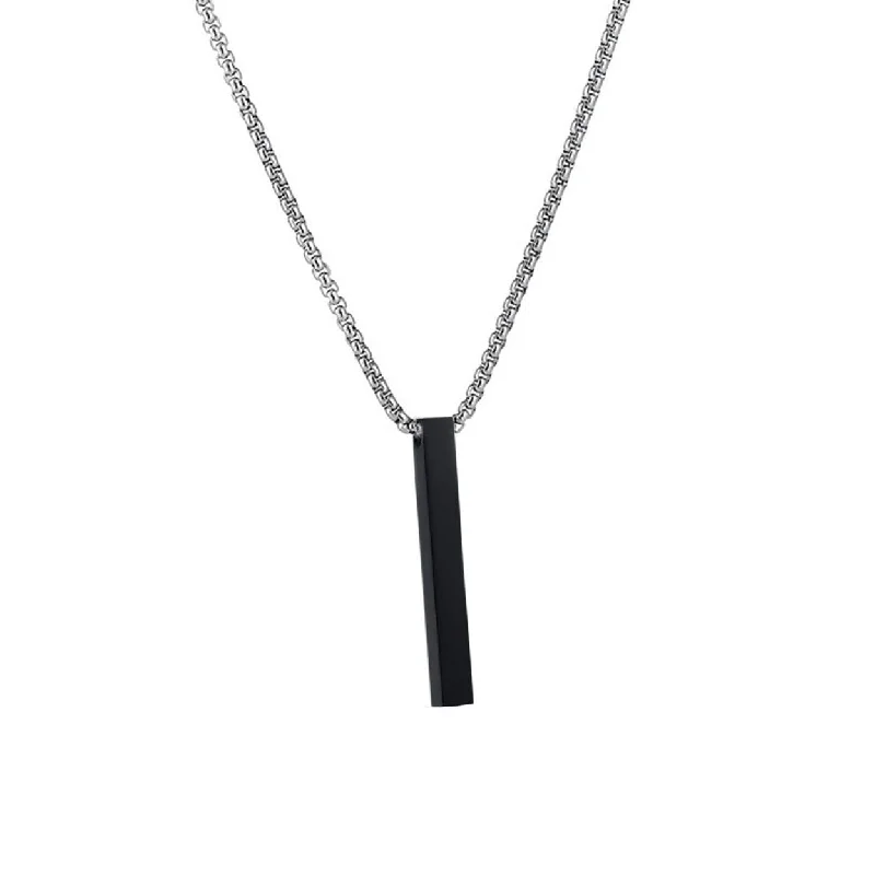 Men Necklace Stainless Steel Solid Color Chain Lightweight Male Pendant Gift - no