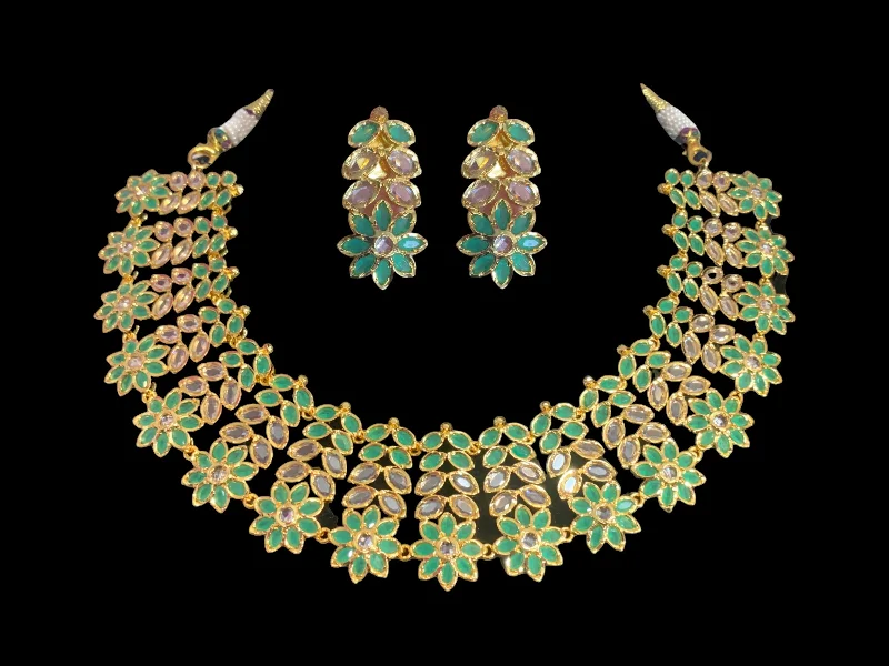 NS372 MIZAN Hyderabadi gold plated necklace set ( READY TO SHIP )