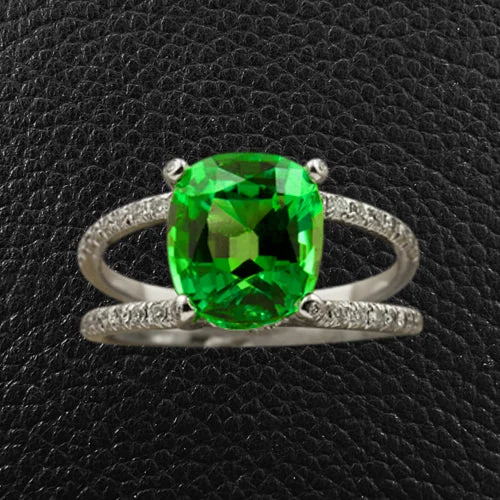 Green Tourmaline & Diamond Ring