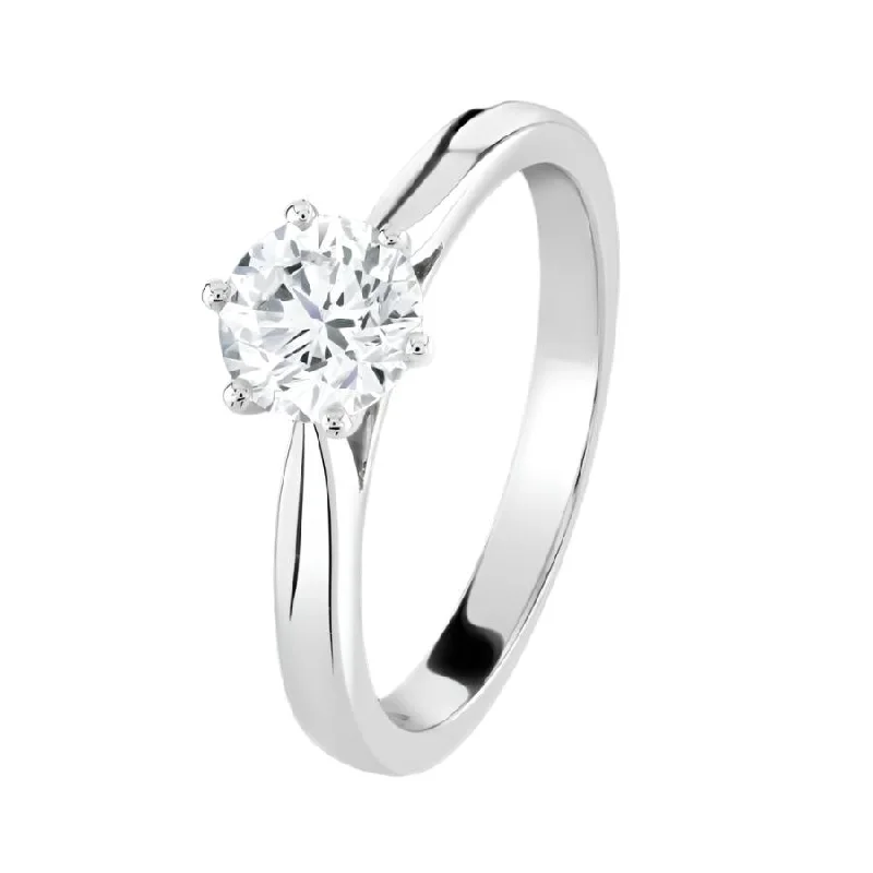 0.91ct Round Brilliant Cut Diamond Solitaire Platinum Ring