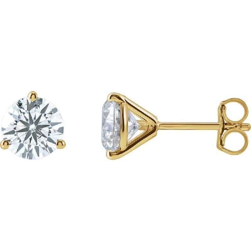 14k Yellow Gold 1 1/2 CTW Lab-Grown Diamond Stud Earring for Women