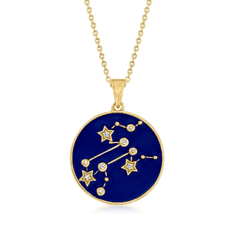 18K Yellow Gold Over Sterling Silver, Leo Zodiac Sign Necklace