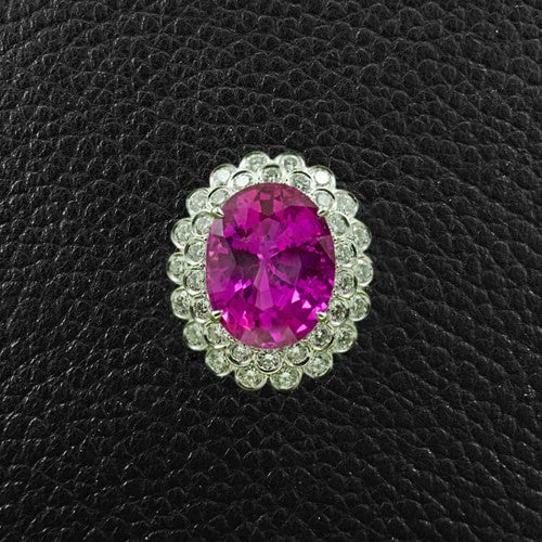 Pink Sapphire & Diamond Ring