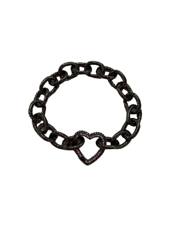 Heart Lock Bracelet - Gunmetal