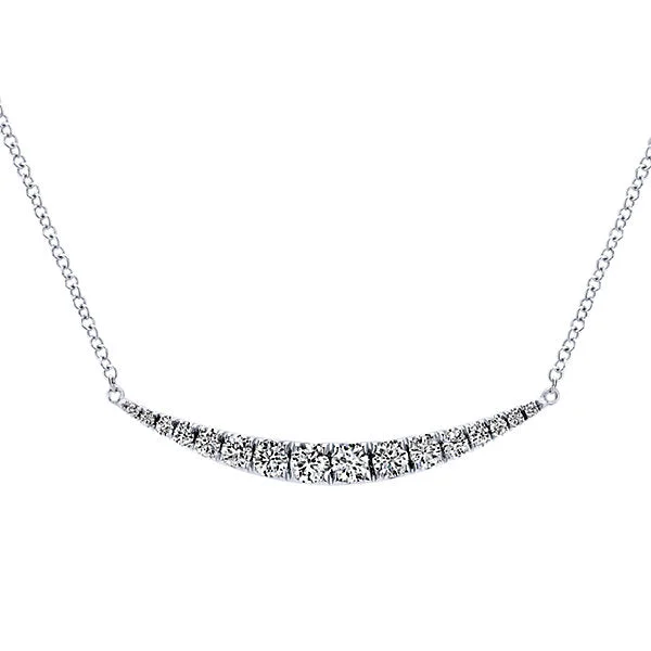 Gabriel & Co. Curved Diamond Bar Necklace