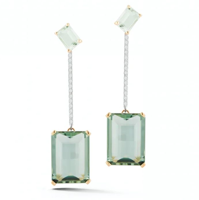 14kt Gold Mint Green Earring