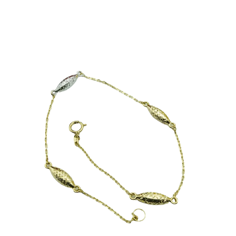 Real Gold 3 Color Oval Bracelet