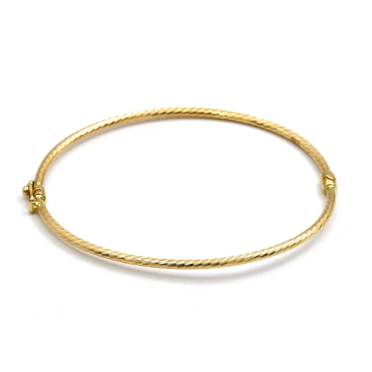 Real Gold Twisted Textured Bangle 3266 (SIZE 15) BA1494