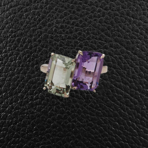 Amethyst & Prasiolite Ring