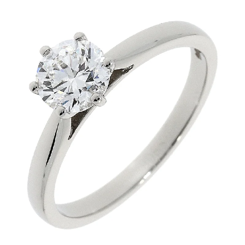 Platinum solitaire diamond 6 claw ring