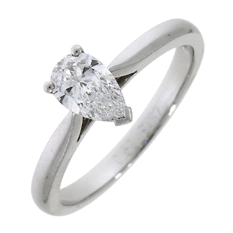 Platinum pear cut diamond claw set ring