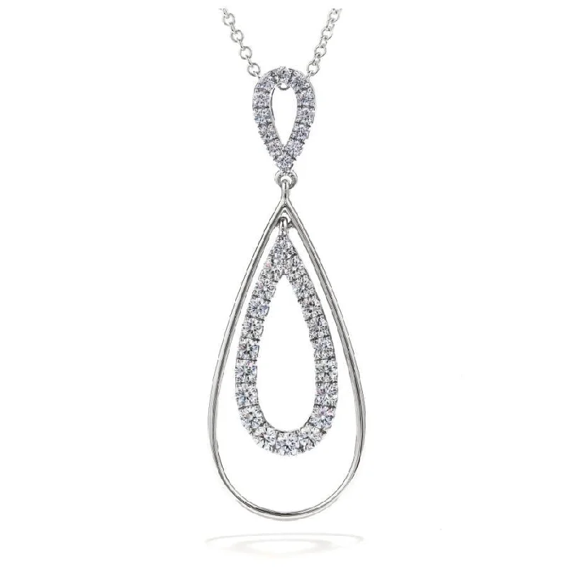 18ct White Gold Diamond Set Reflection Pendant & Chain