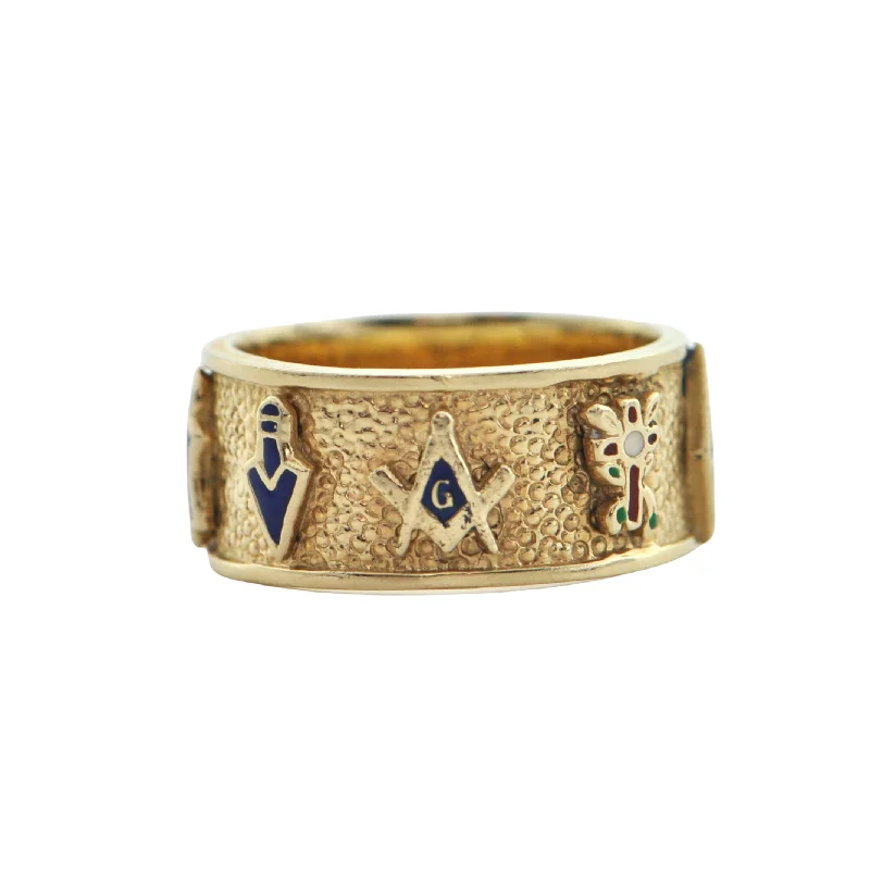 Vintage Masonic 14K Yellow Gold Ring