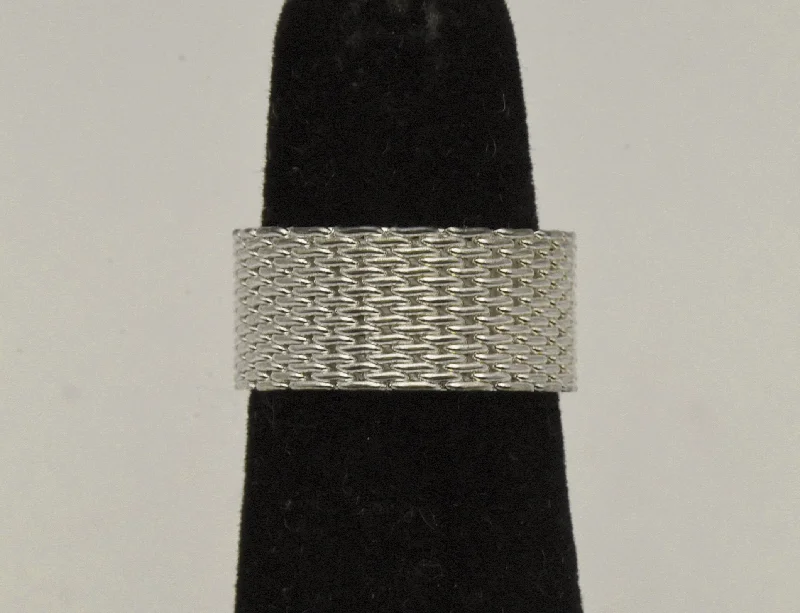 Sterling Silver Mesh Ring - Size 3.75