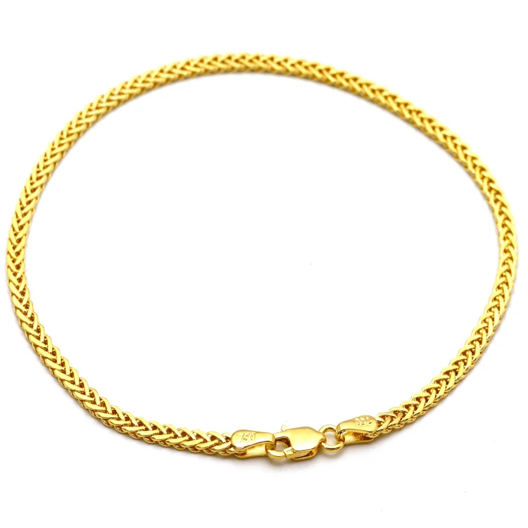 Real Gold Flat Spiga Thick Bracelet 8943 (19 C.M) BR1658