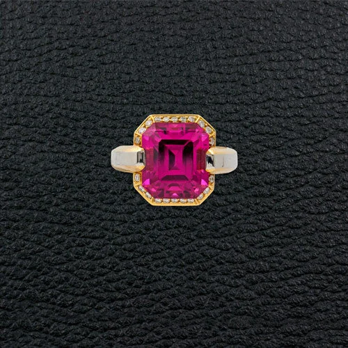 Rubellite & Diamond Ring