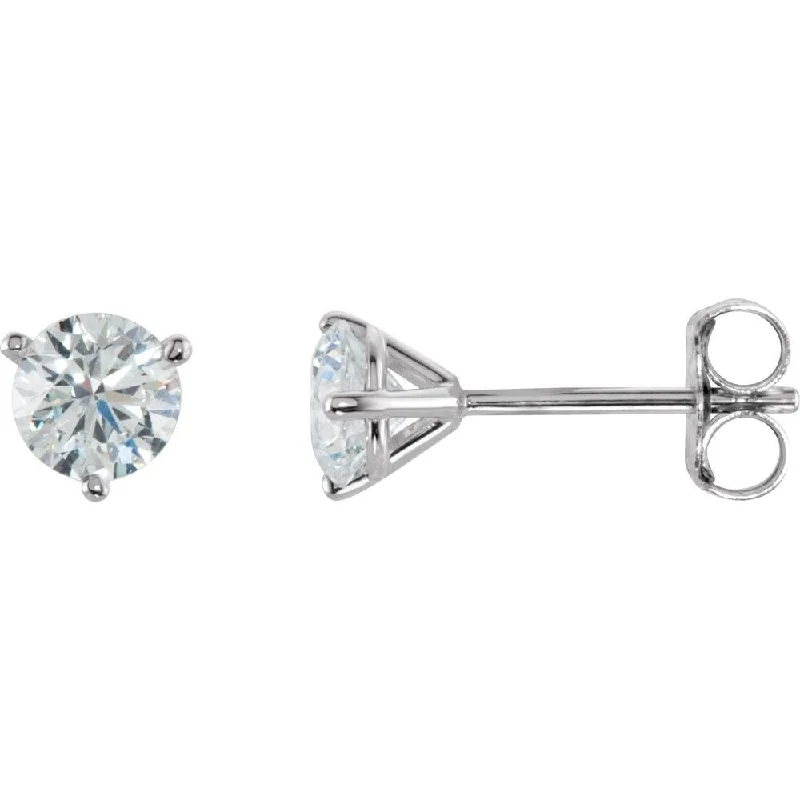 14k White Gold 3/4 CTW Diamond Stud Earring for Women