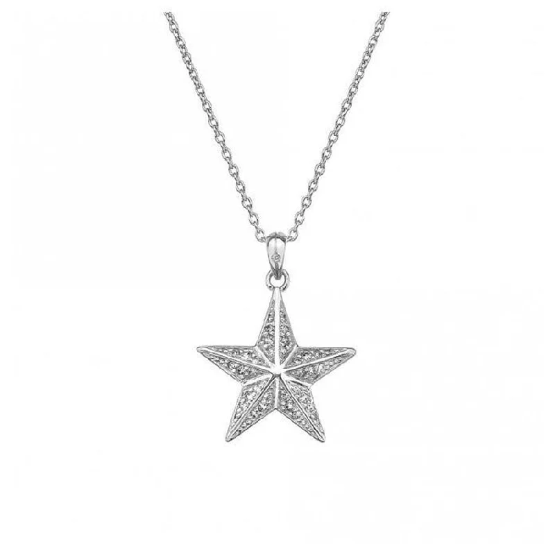 Silver Christmas Star Pendant & Chain