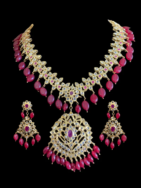 NS283 Aaina necklace (ruby)(READY TO SHIP)