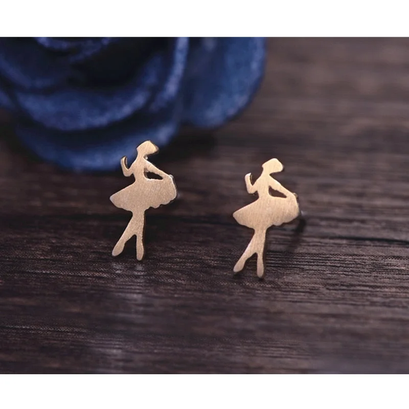 Dancing ballerina stud earring