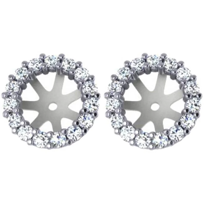 5/8ct Diamond Earring Studs Halo Jackets 14 Kt (7-7.5mm)