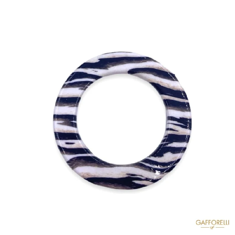 Round Polyester Ring with Zebra Print D301 A- Gafforelli Srl