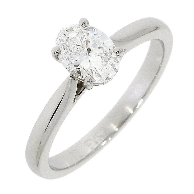 Platinum Oval Diamond Claw Set Solitaire Ring