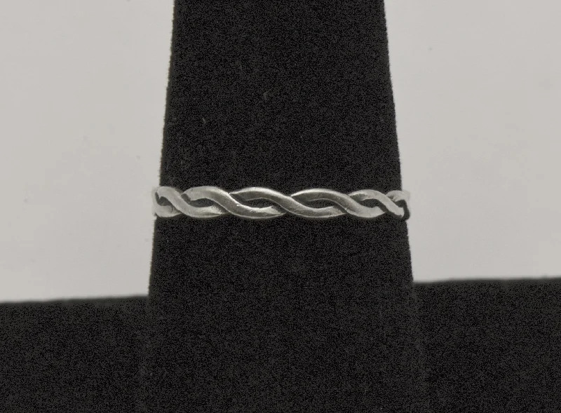 Vintage Braided Sterling Silver Band - Size 7.75