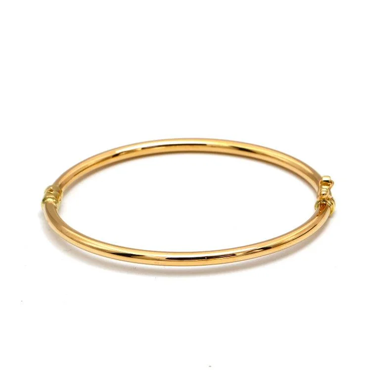 Real Gold Plain Calendar Pipe Bangle 1063 (SIZE 21) BA1488