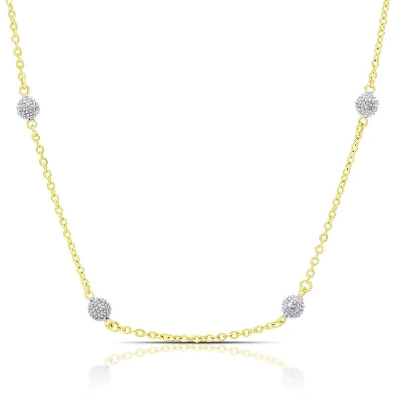 Finesque Gold Over Silver or Sterling Silver Diamond Accent Necklace