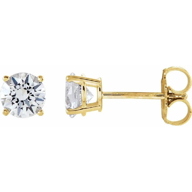 14k Yellow Gold 1 CTW Diamond Stud Earring for Women