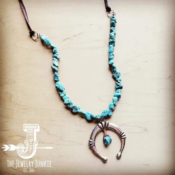 Turquoise Squash Blossom Necklace with Naja Pendant