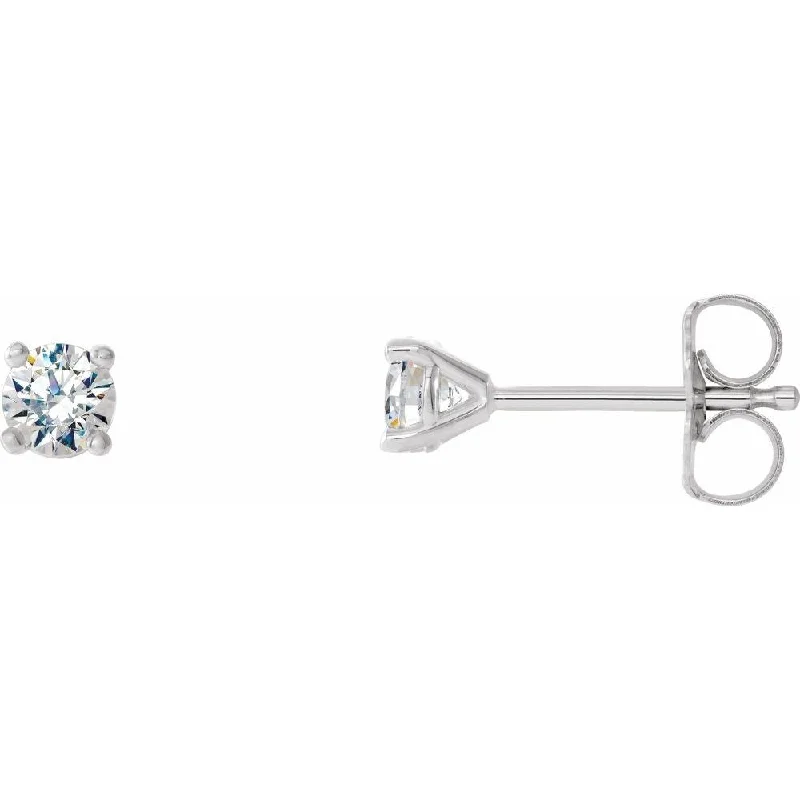 14k White Gold 1/4 Cttw Diamond 4-Prong Cocktail-Style Earring for Women