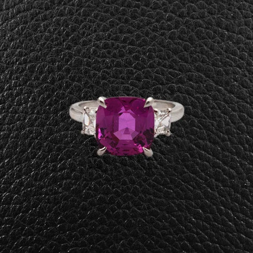 Pink Sapphire & Diamond Ring